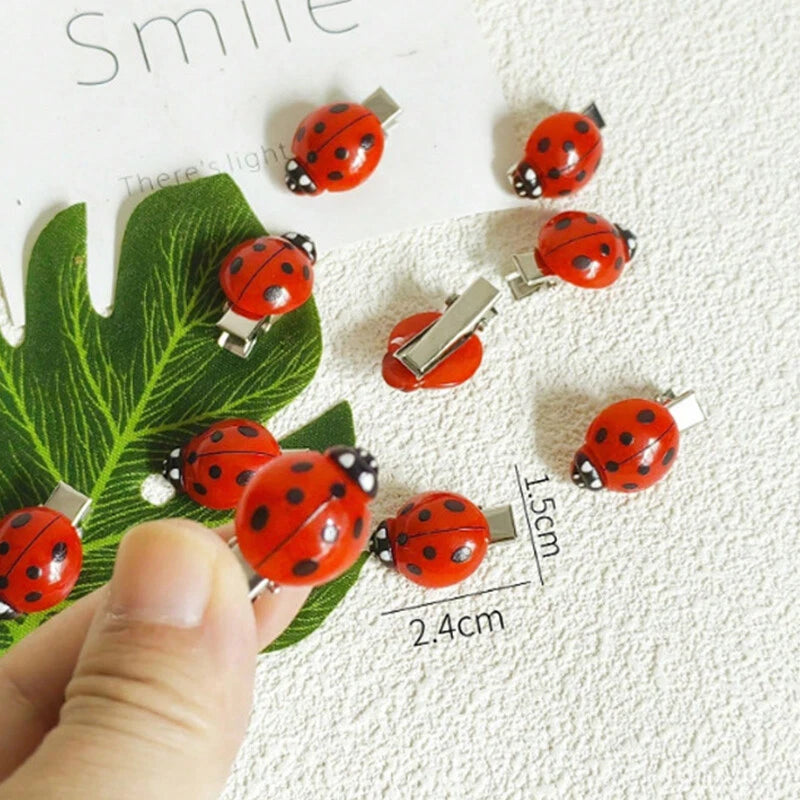 10Pcs Ladybug Hair Clips