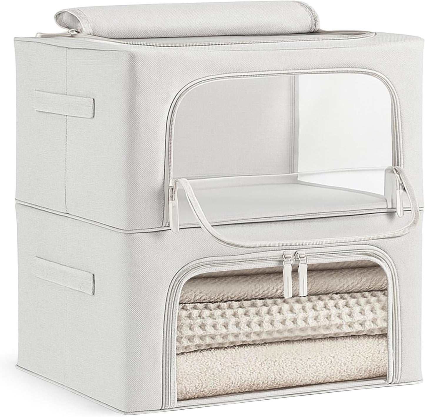 Stackable Storage Boxes for Cabinet Organization