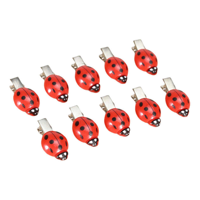 10Pcs Ladybug Hair Clips
