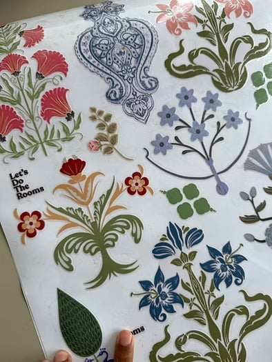 DIY Jaipuri Floral Motif Wall Stickers