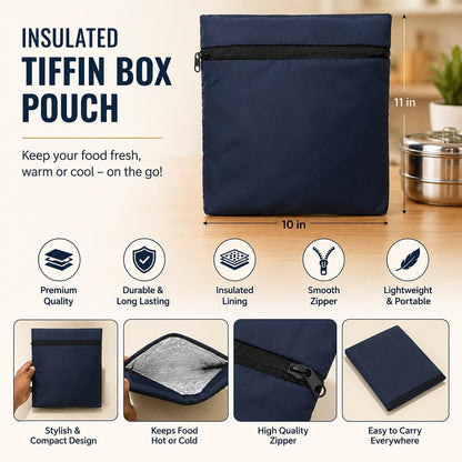 Portable Insulated Lunch Pouch for Tiffin Box