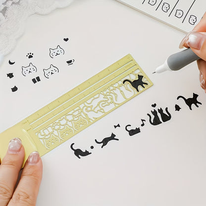 Cat-Shaped Hollow Ruler & bookmark