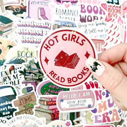 50 PCS Bookaholics Kindle Stickers Vinyl Stickers