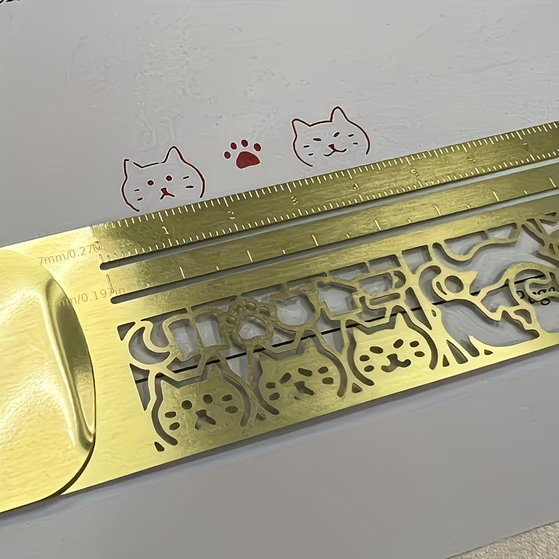 Cat-Shaped Hollow Ruler & bookmark