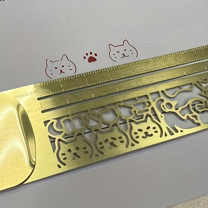 Cat-Shaped Hollow Ruler & bookmark