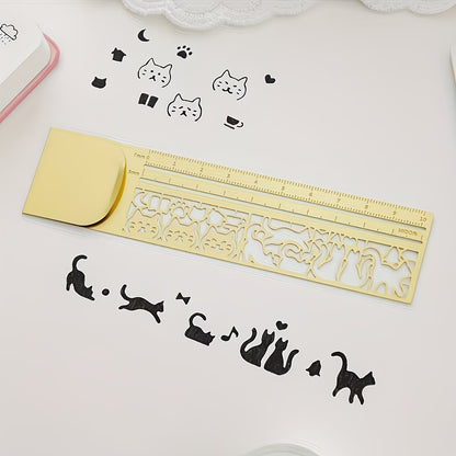 Cat-Shaped Hollow Ruler & bookmark