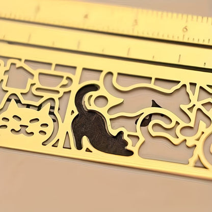 Cat-Shaped Hollow Ruler & bookmark