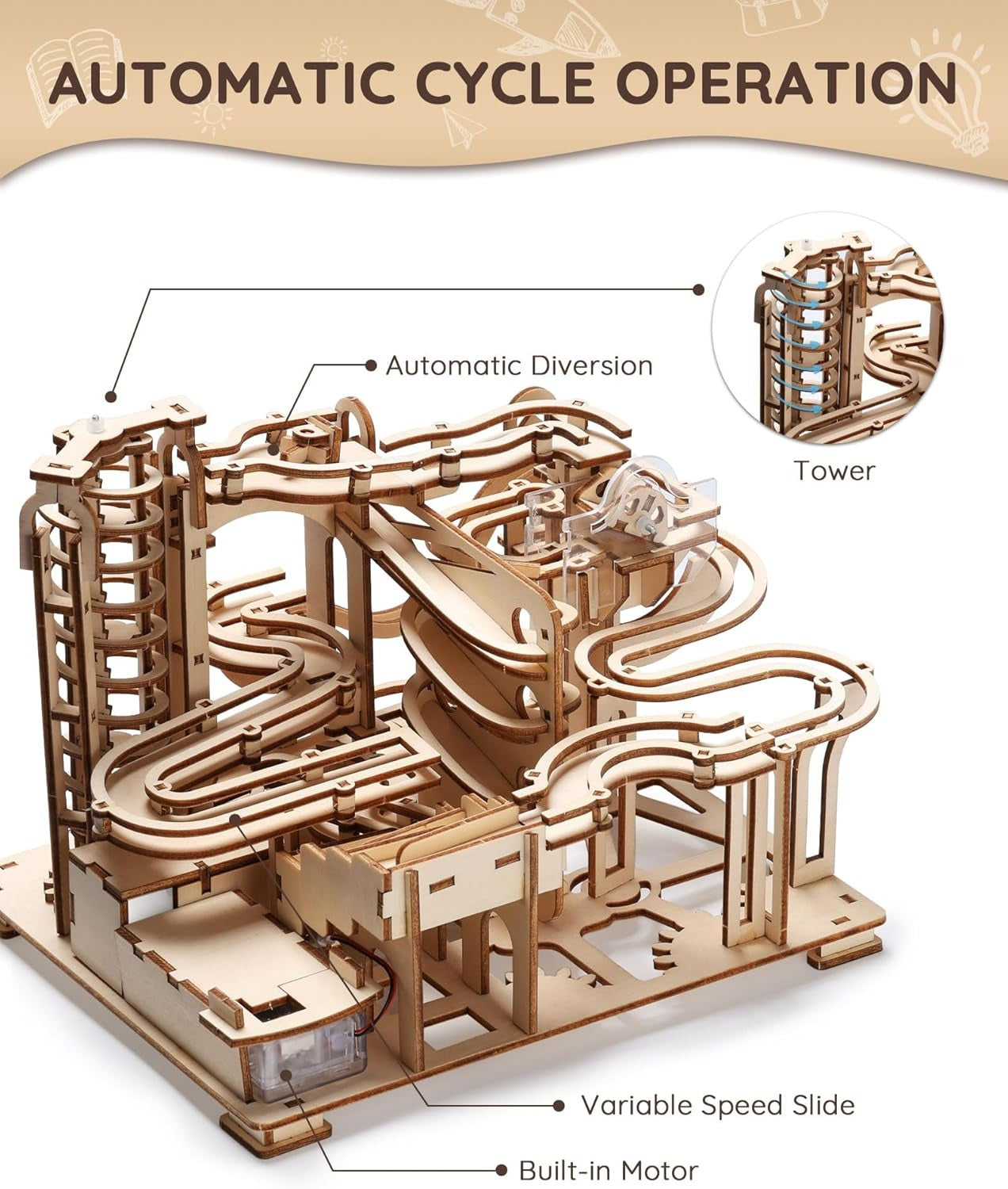Gear Ball Challenge 3D Wooden Puzzle