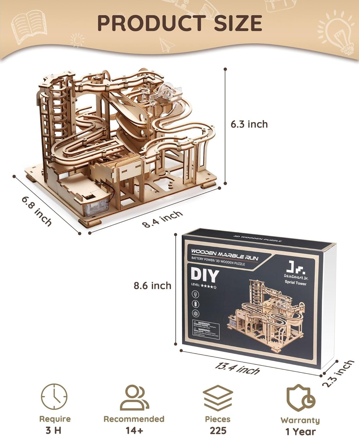 Gear Ball Challenge 3D Wooden Puzzle