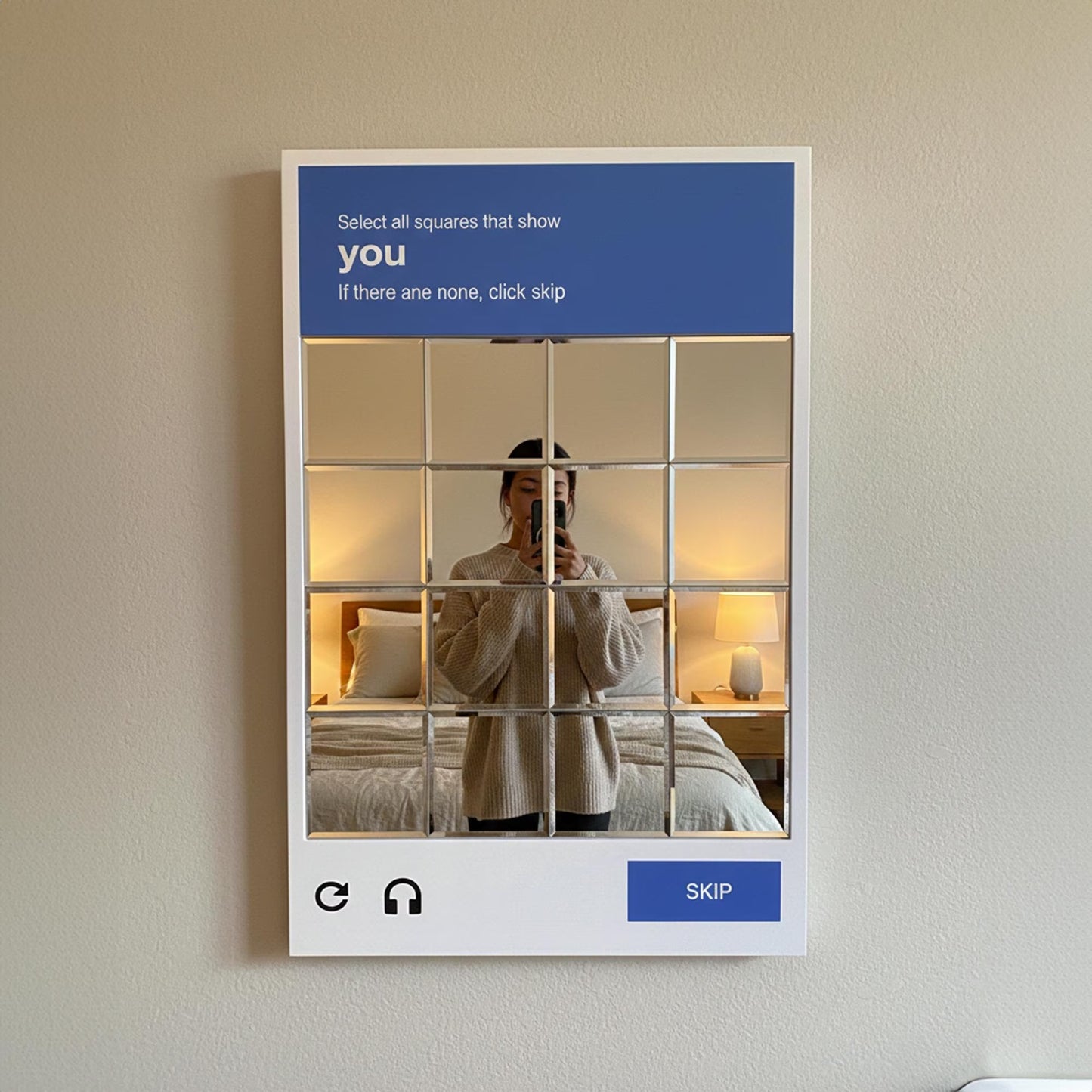 CAPTCHA Puzzle Wall Mirror
