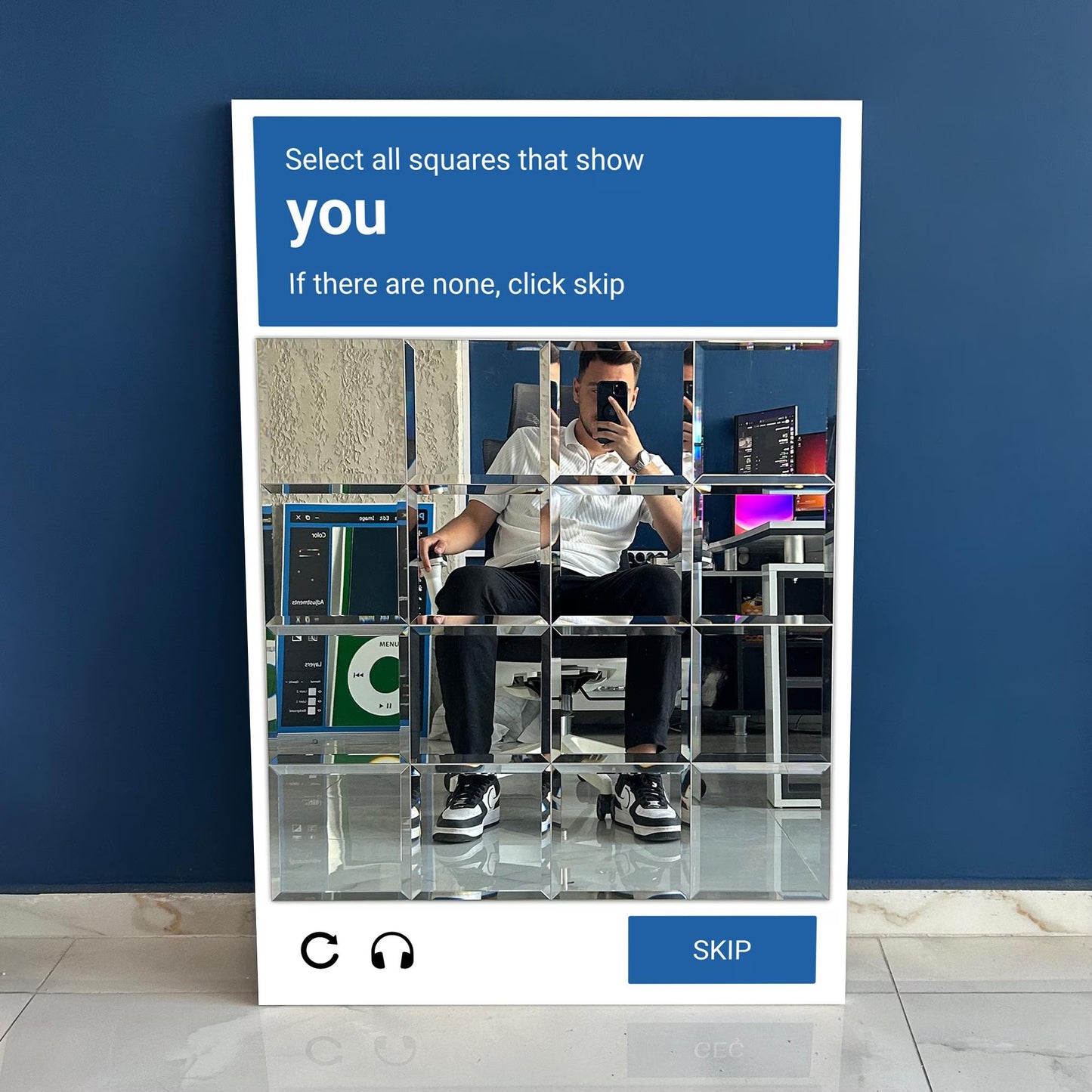 CAPTCHA Puzzle Wall Mirror