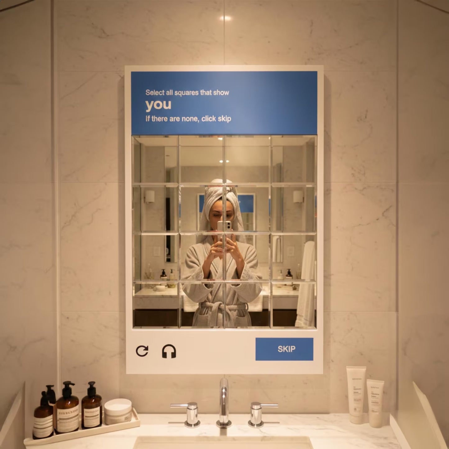 CAPTCHA Puzzle Wall Mirror