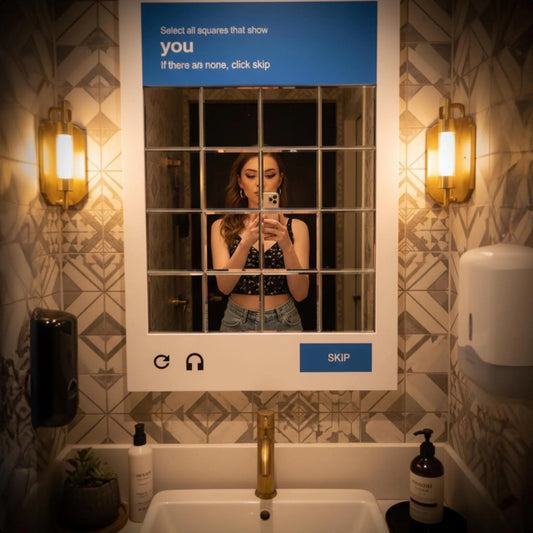 CAPTCHA Puzzle Wall Mirror