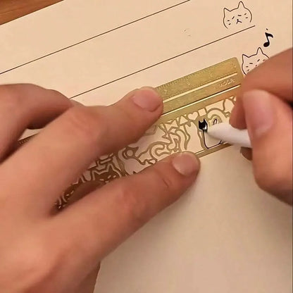 Cat-Shaped Hollow Ruler & bookmark