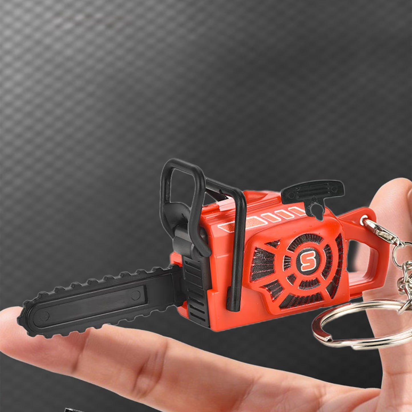 Pull Cord Mini Chainsaw Keychain