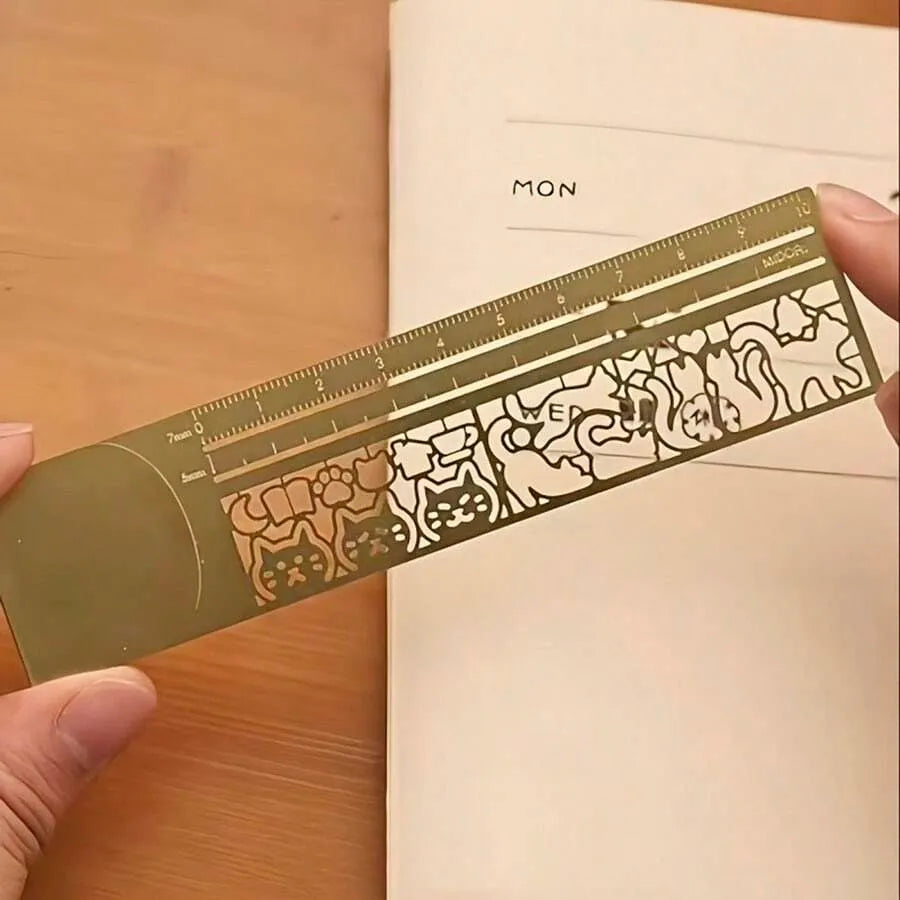 Cat-Shaped Hollow Ruler & bookmark