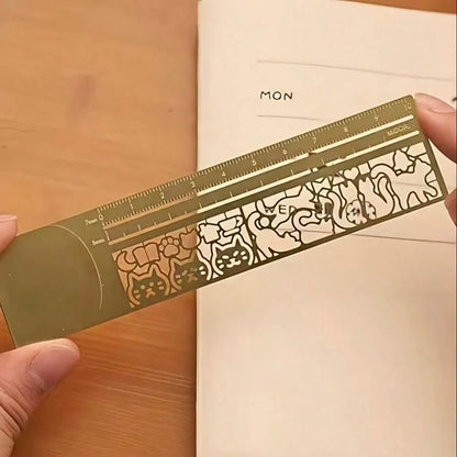 Cat-Shaped Hollow Ruler & bookmark