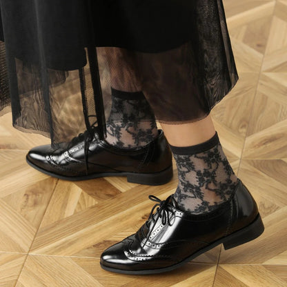 Fantasy Floral Sheer Ankle Socks