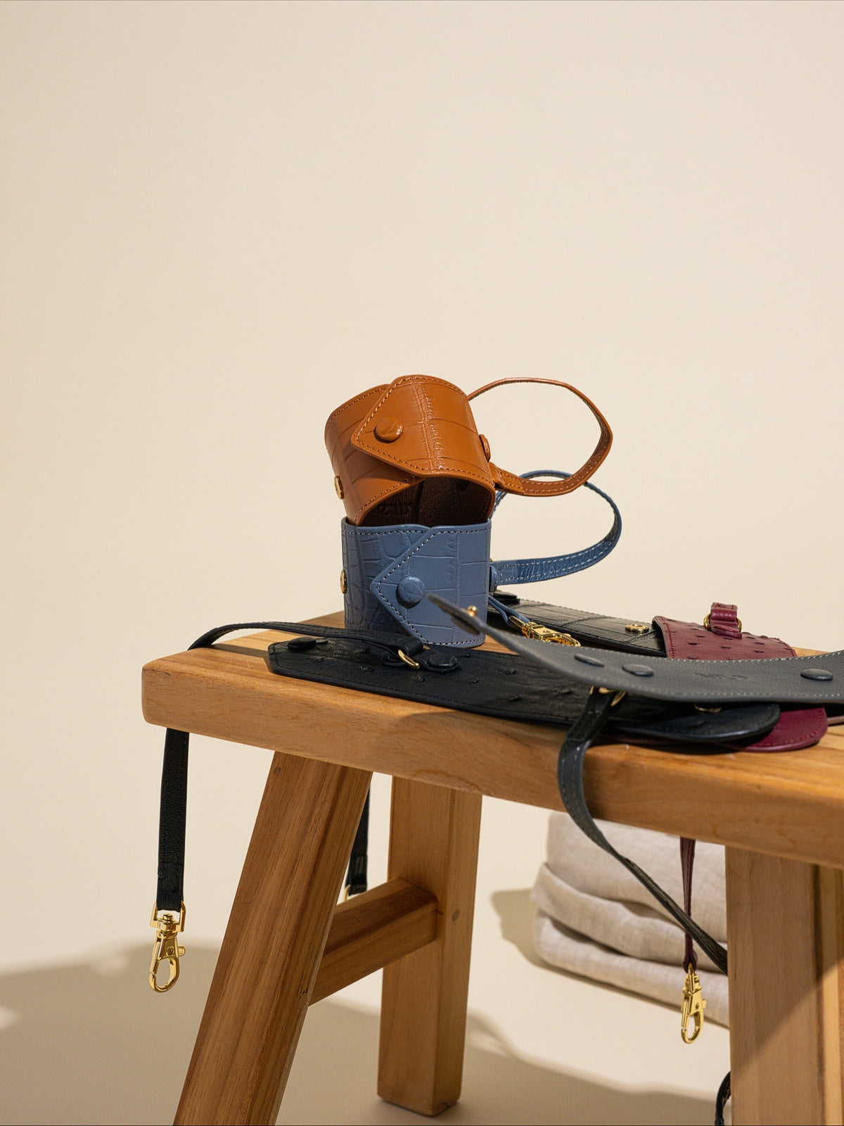 Leather scarf holder