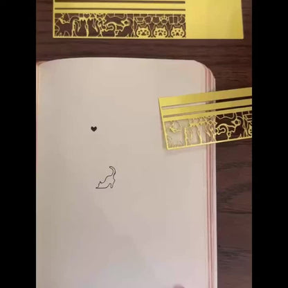Cat-Shaped Hollow Ruler & bookmark