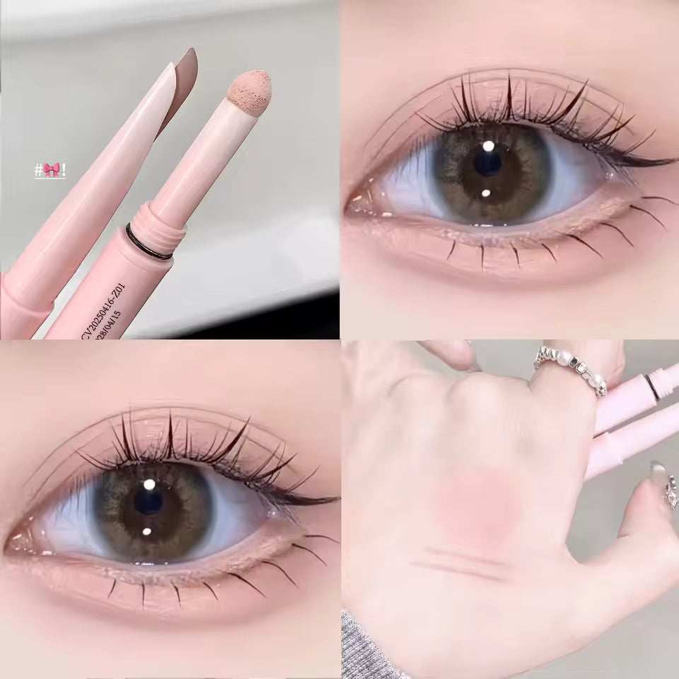 2-IN-1  Double-head Gel Blade Eyeliner Pencil Wit Silkworm Pen