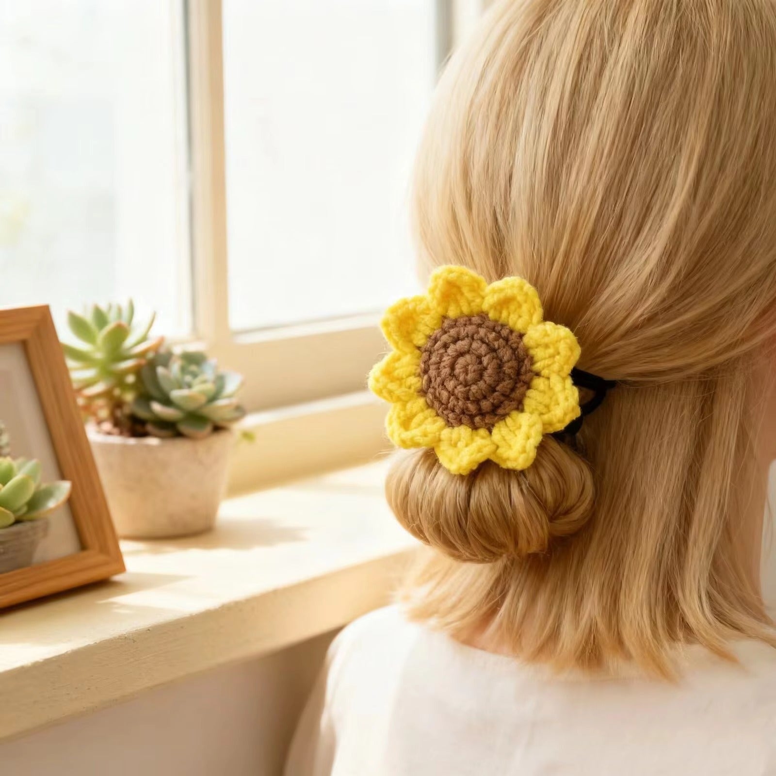 Adorable Sunflower Rubber Hair Band