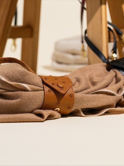Leather scarf holder