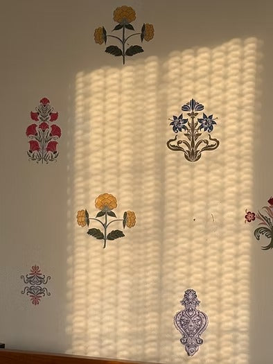 DIY Jaipuri Floral Motif Wall Stickers