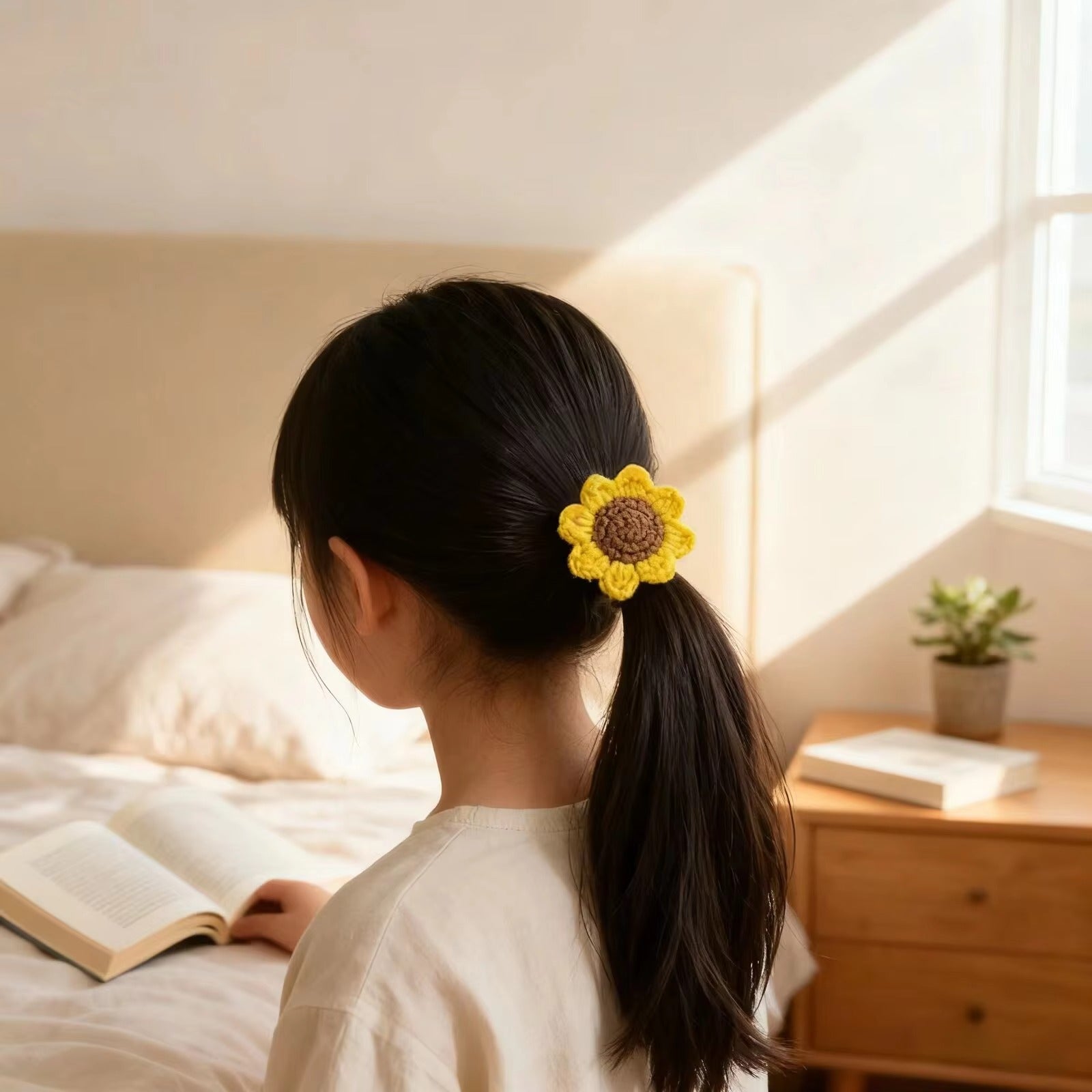 Adorable Sunflower Rubber Hair Band
