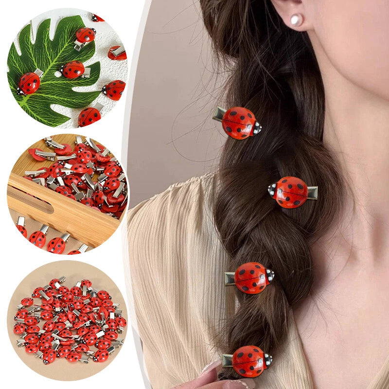 10Pcs Ladybug Hair Clips
