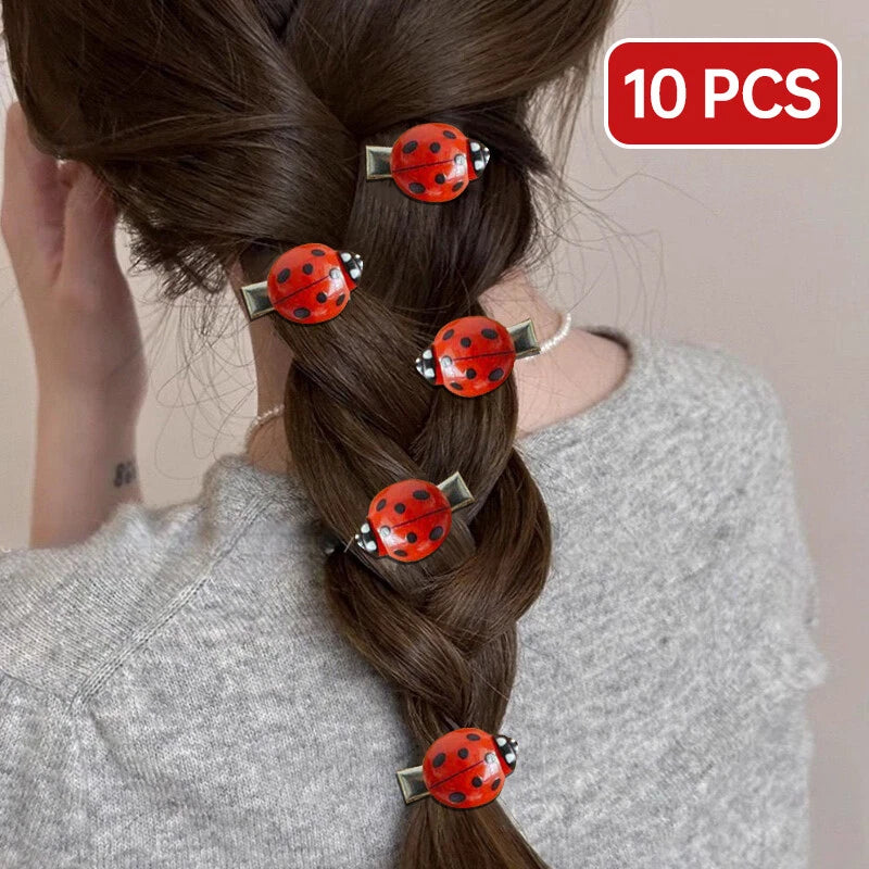 10Pcs Ladybug Hair Clips