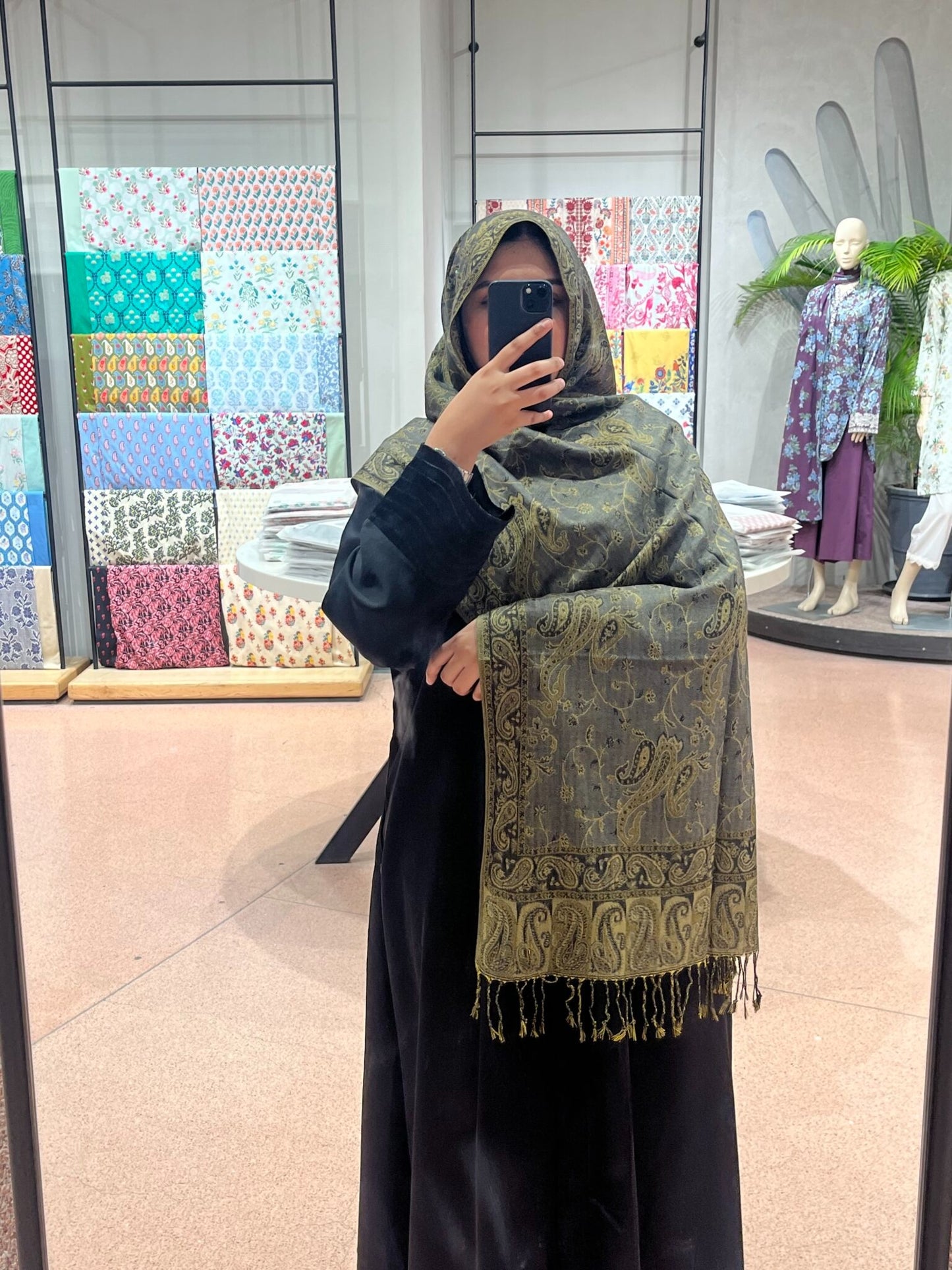 Traditional Embroidered Pashmina Hijab 🌸