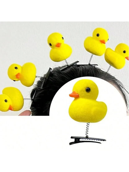 Yellow Duck Spring Hair Clips