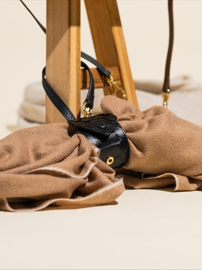 Leather scarf holder