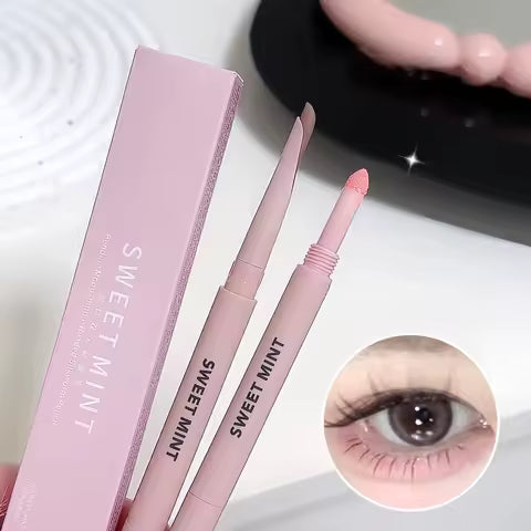 2-IN-1  Double-head Gel Blade Eyeliner Pencil Wit Silkworm Pen