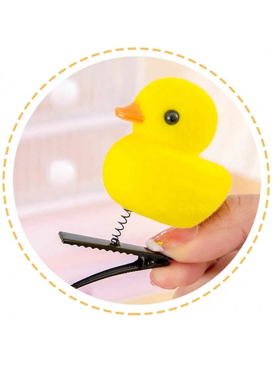 Yellow Duck Spring Hair Clips