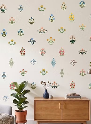 DIY Jaipuri Floral Motif Wall Stickers