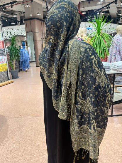Traditional Embroidered Pashmina Hijab 🌸