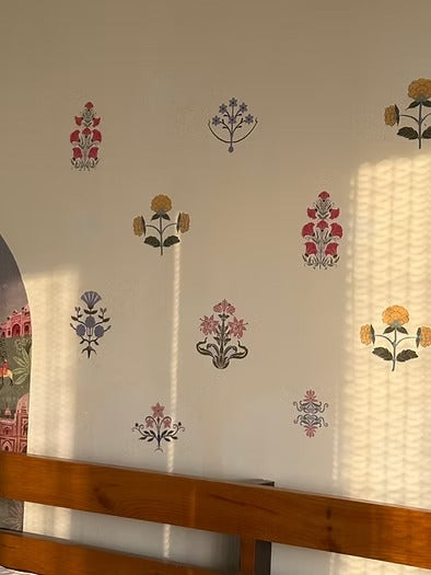 DIY Jaipuri Floral Motif Wall Stickers