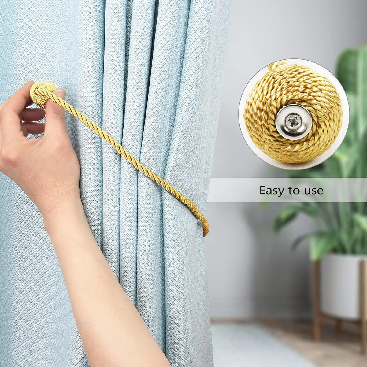 Magnetic Curtain Tiebacks Rope