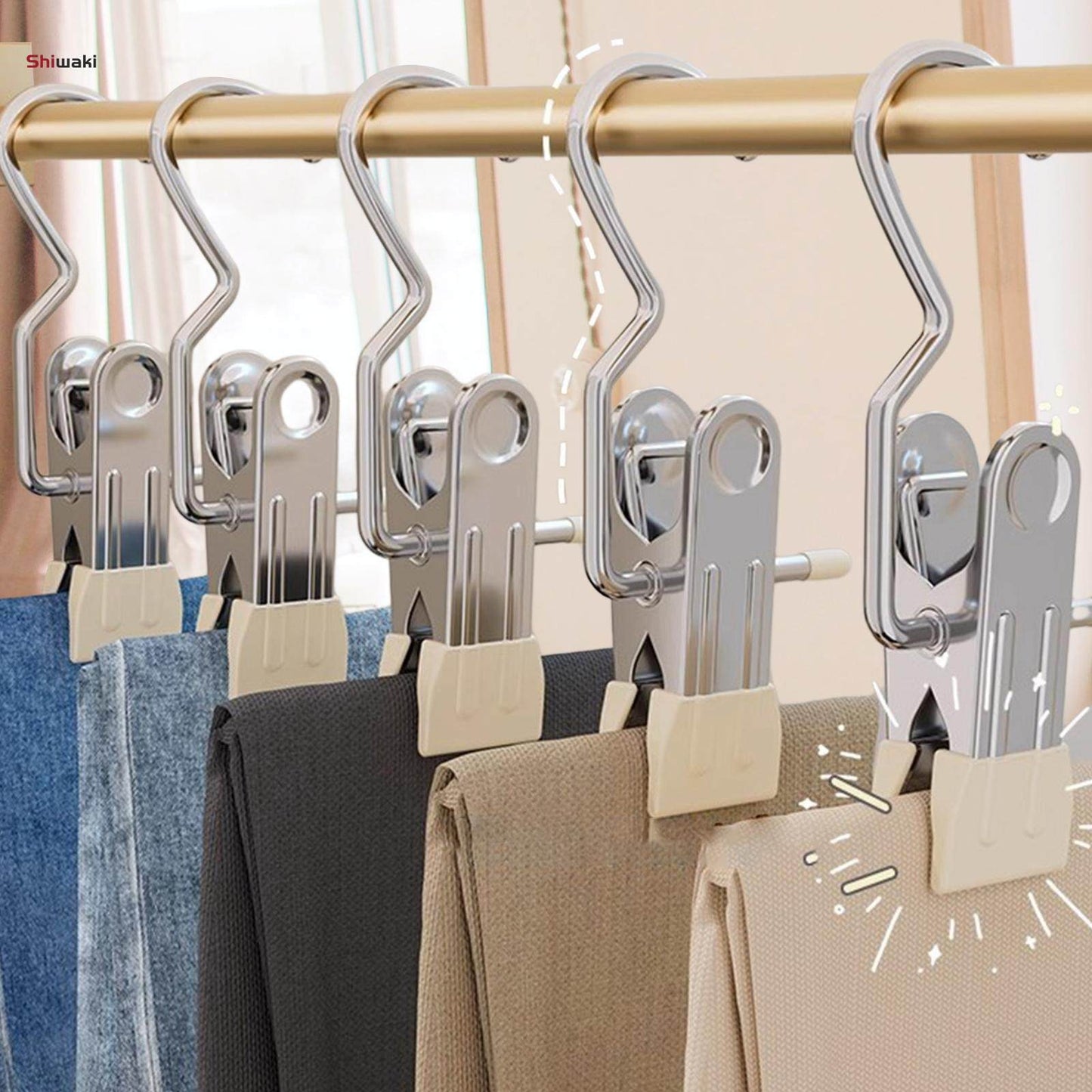 Stainless Steel Laundry Clothes Pegs with Hook