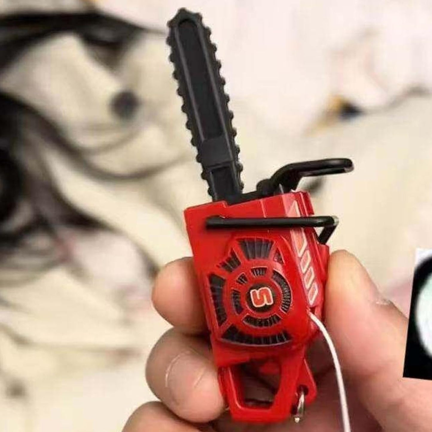 Pull Cord Mini Chainsaw Keychain