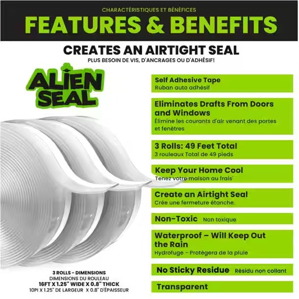 Alien Draft Seal Transparent Silicone Seal Strip