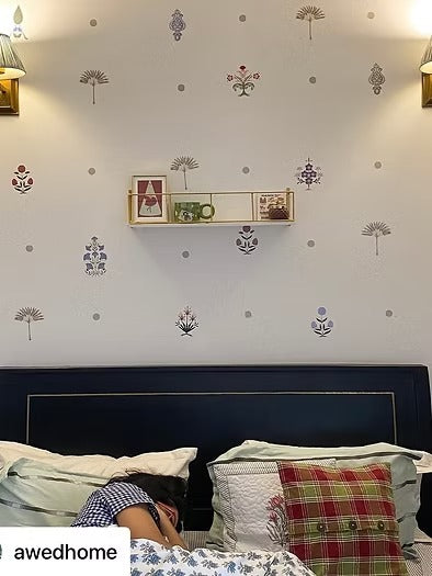 DIY Jaipuri Floral Motif Wall Stickers