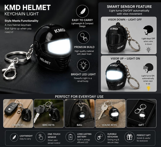 LED Helmet Keychain for Bike & Car Keys