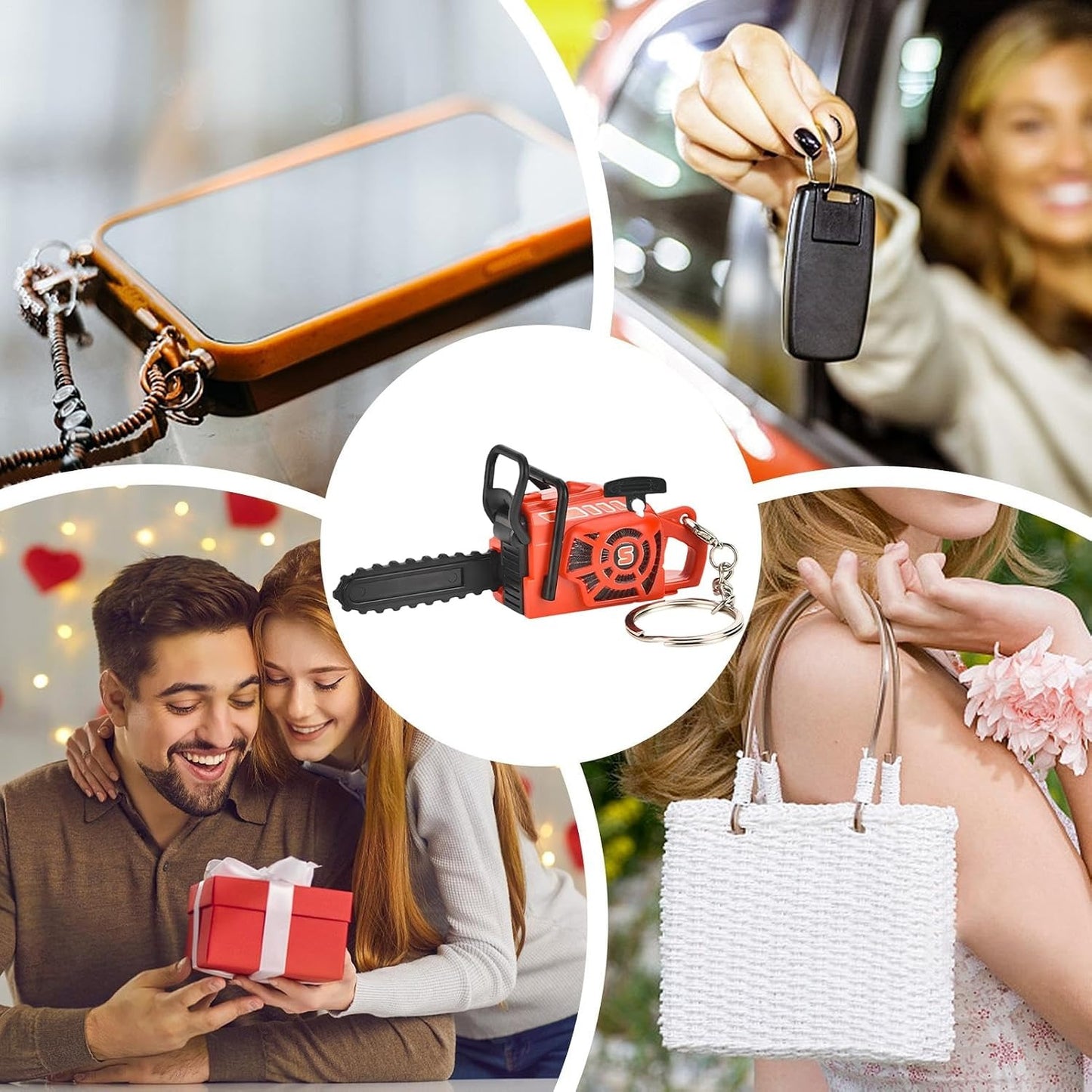 Pull Cord Mini Chainsaw Keychain