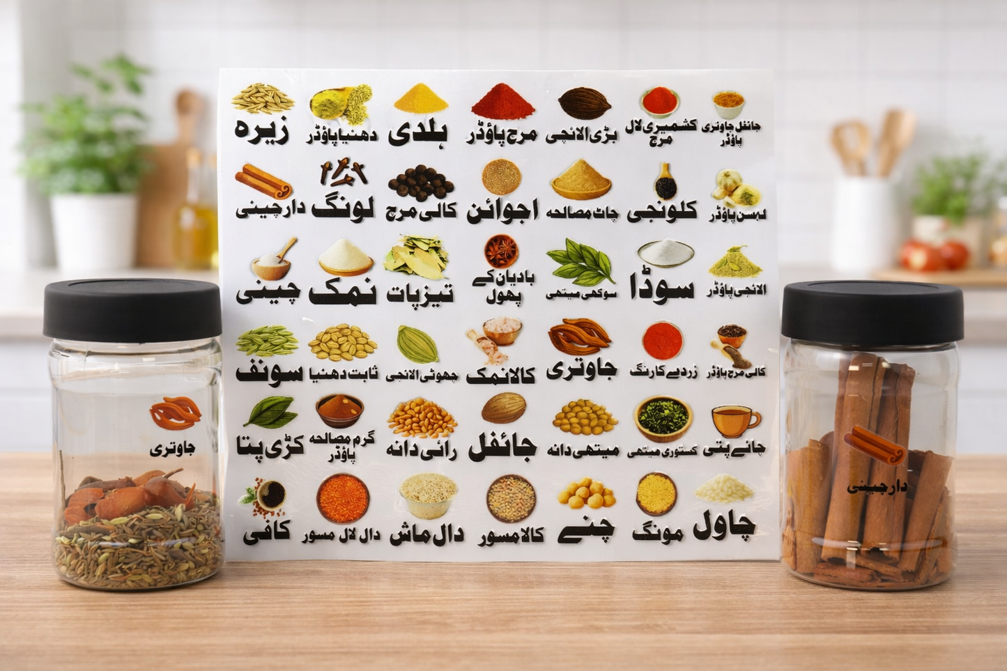 Waterproof Peppy Kitchen Spice Stickers