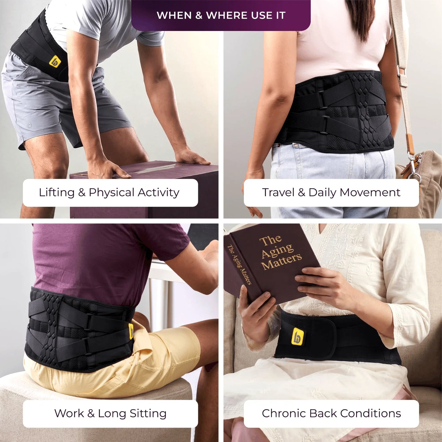 Lumbar Support Belt: 8-Stabilizer Ortho-Grade Back Support