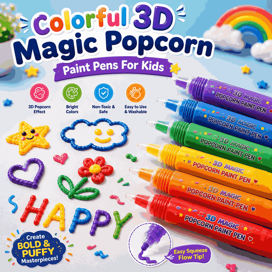 Colorful 3D Magic Popcorn Pens For Kids