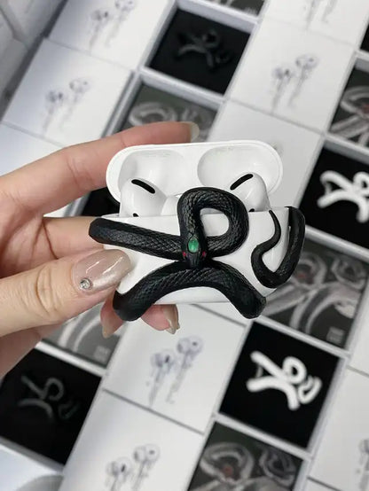 The Black Serpent Snake  Airpods Case